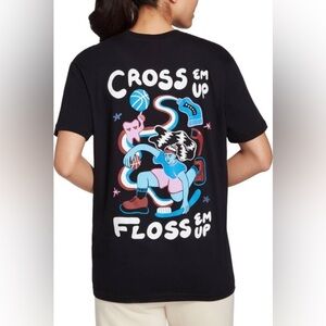 Black Short Sleeve Tee with Bold Graphic Design